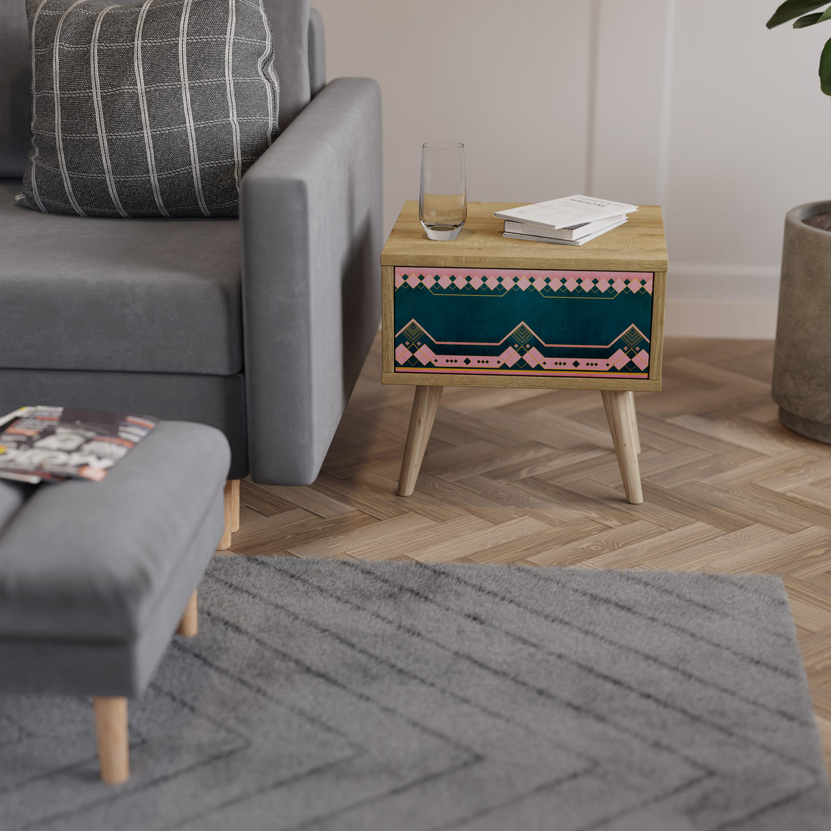 ROYAL COMPOSITION Κομοδίνο με συρτάρι