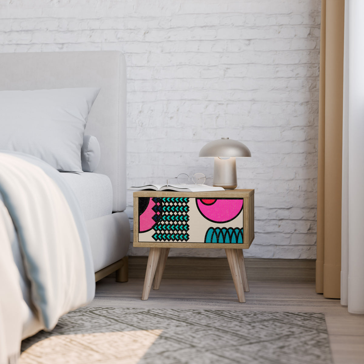 GEOMETRIC RHAPSODY Κομοδίνο με συρτάρι