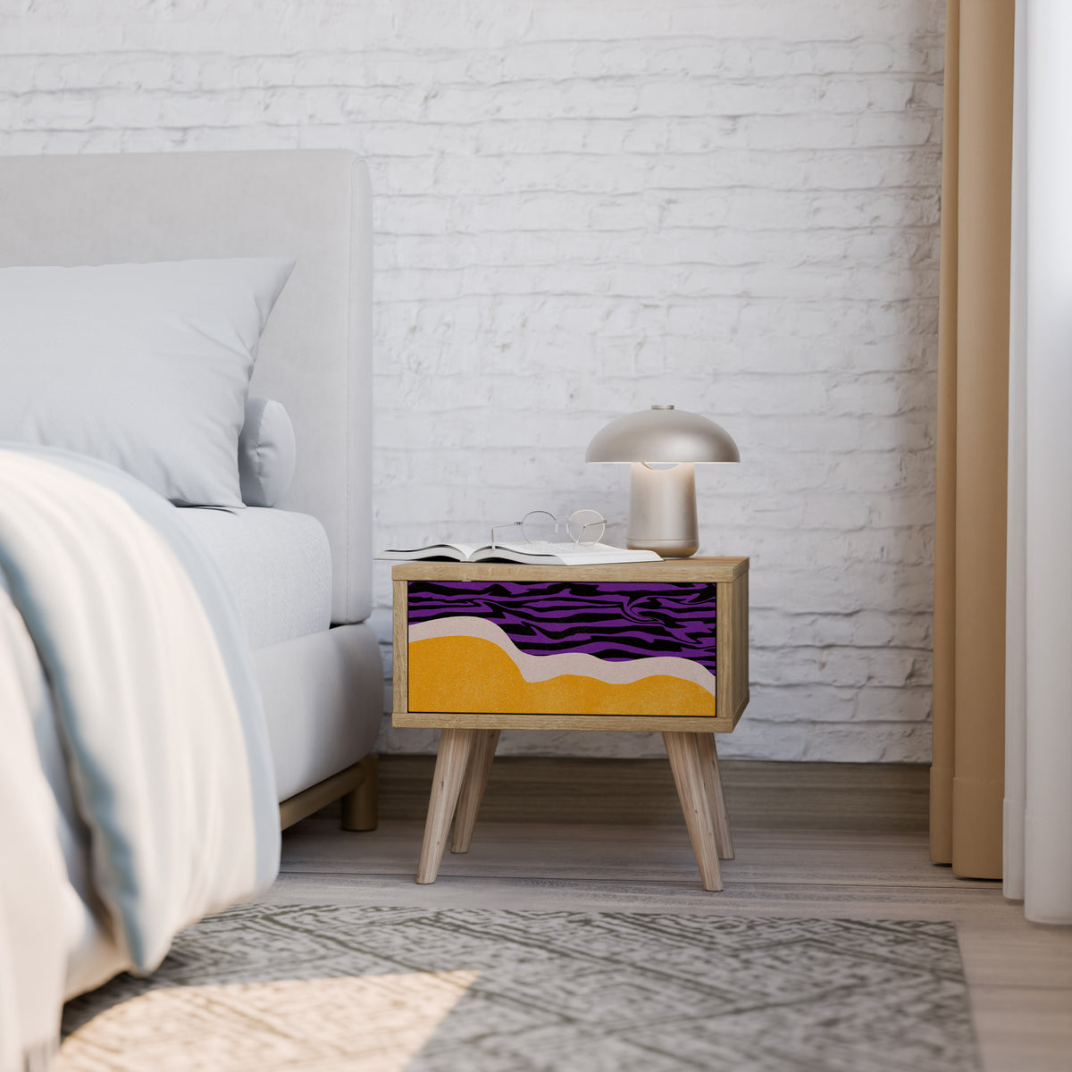 INDEPENDENT BORDER Κομοδίνο με συρτάρι