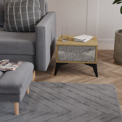 GRAIN LINES Nightstand in Oak Effect