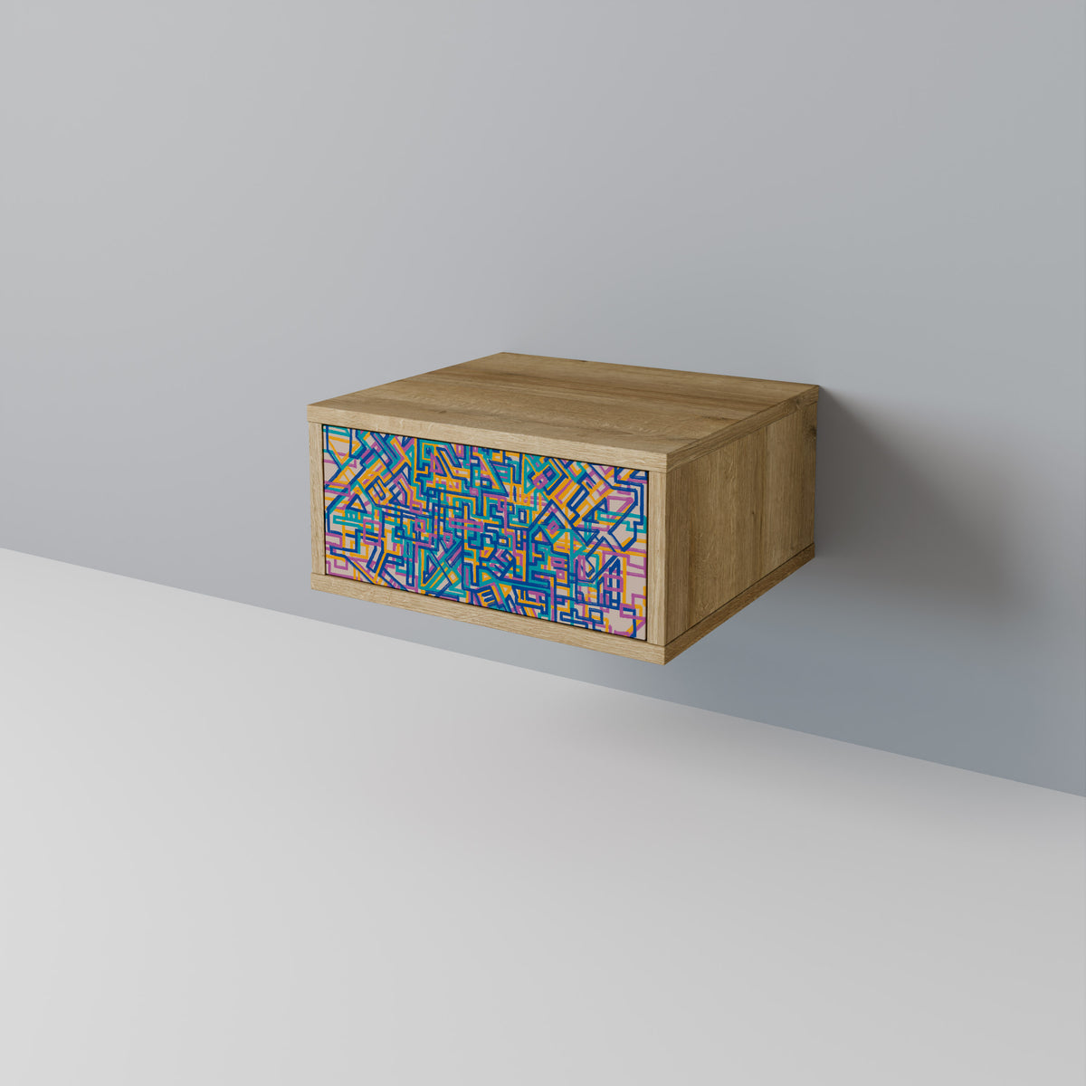 MEMORIES MAP Nightstand with Drawer