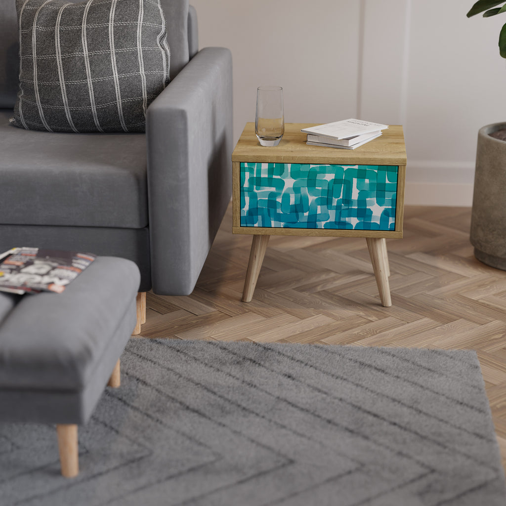 TURQUOISE RECTANGLES Nightstand