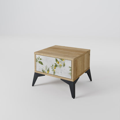 ELEGANT BOTANICS Nightstand in Oak Effect