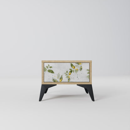 ELEGANT BOTANICS Nightstand in Oak Effect