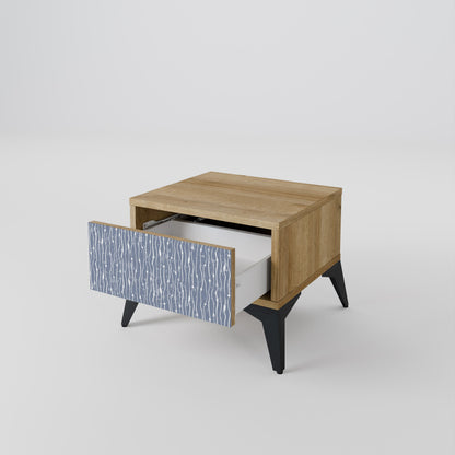 GRAPHITE RAIN Nightstand in Oak Effect