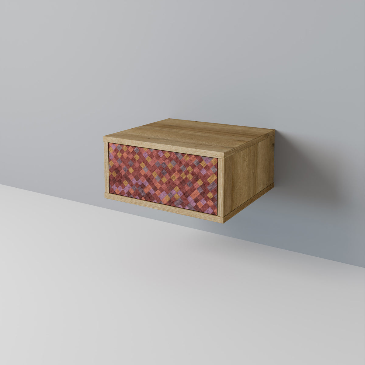 PAINTED SQUARES Nightstand with Drawer