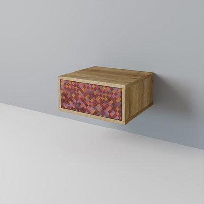 PAINTED SQUARES Nightstand with Drawer
