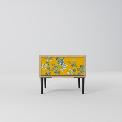 Table de chevet YELLOW CHINOISERIE effet chêne