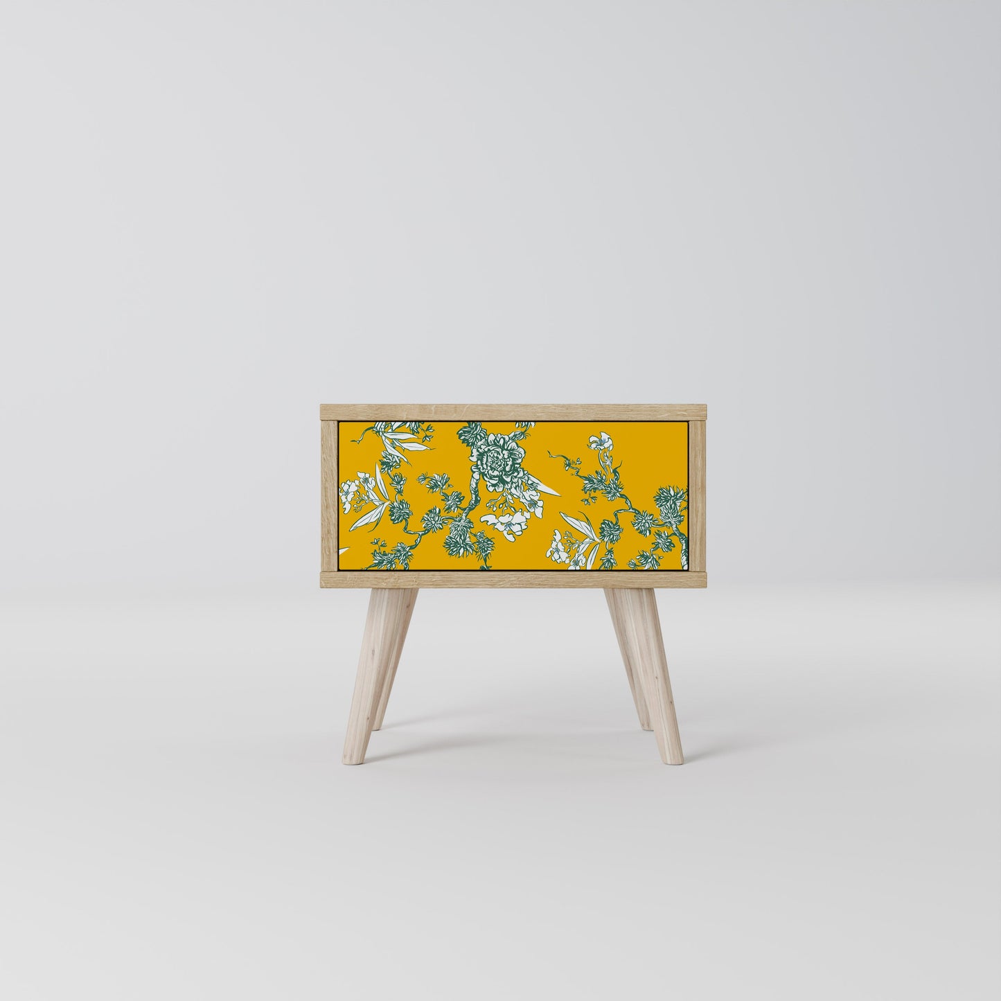 Table de chevet YELLOW CHINOISERIE effet chêne