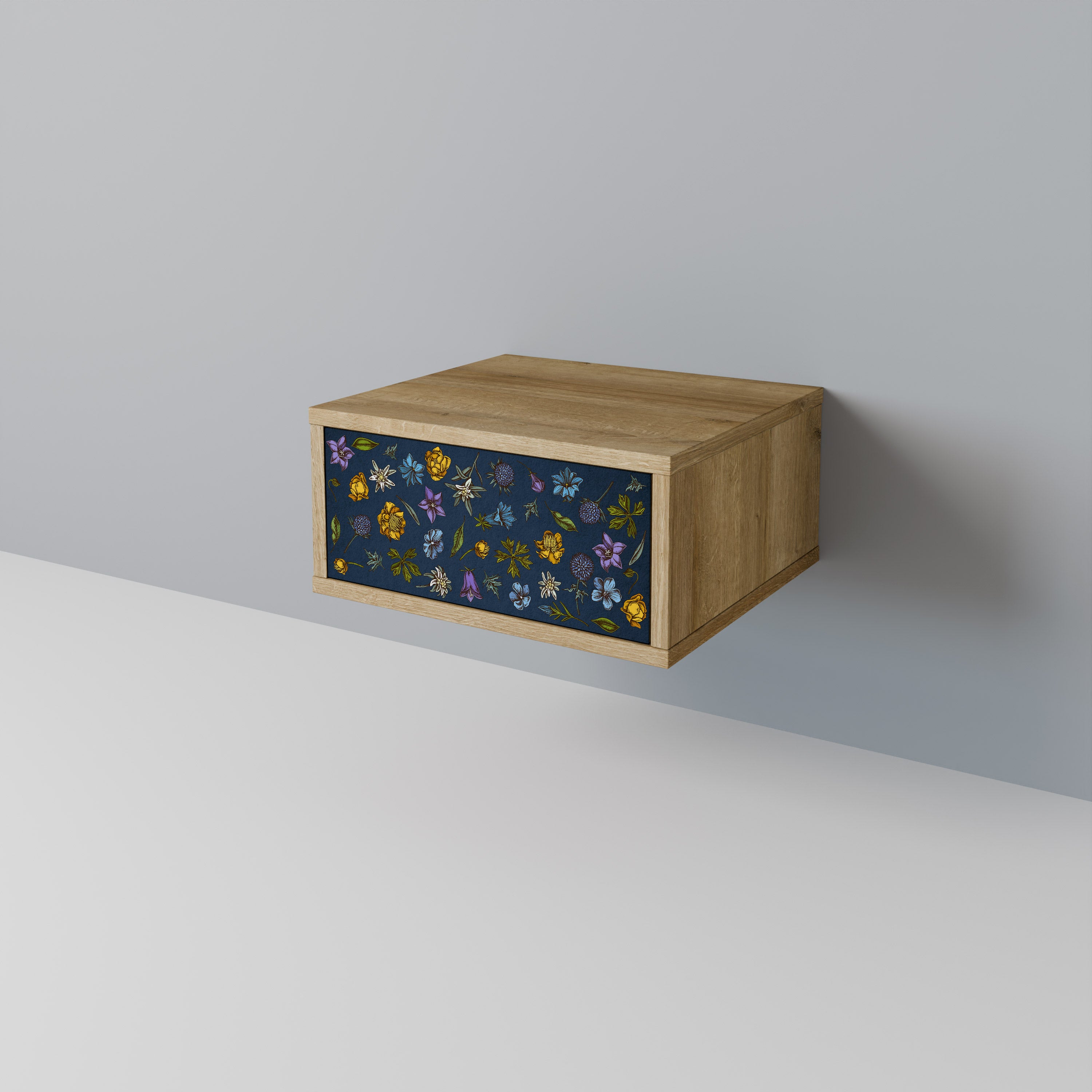 FLOWERS ON NAVY BLUE Nightstand