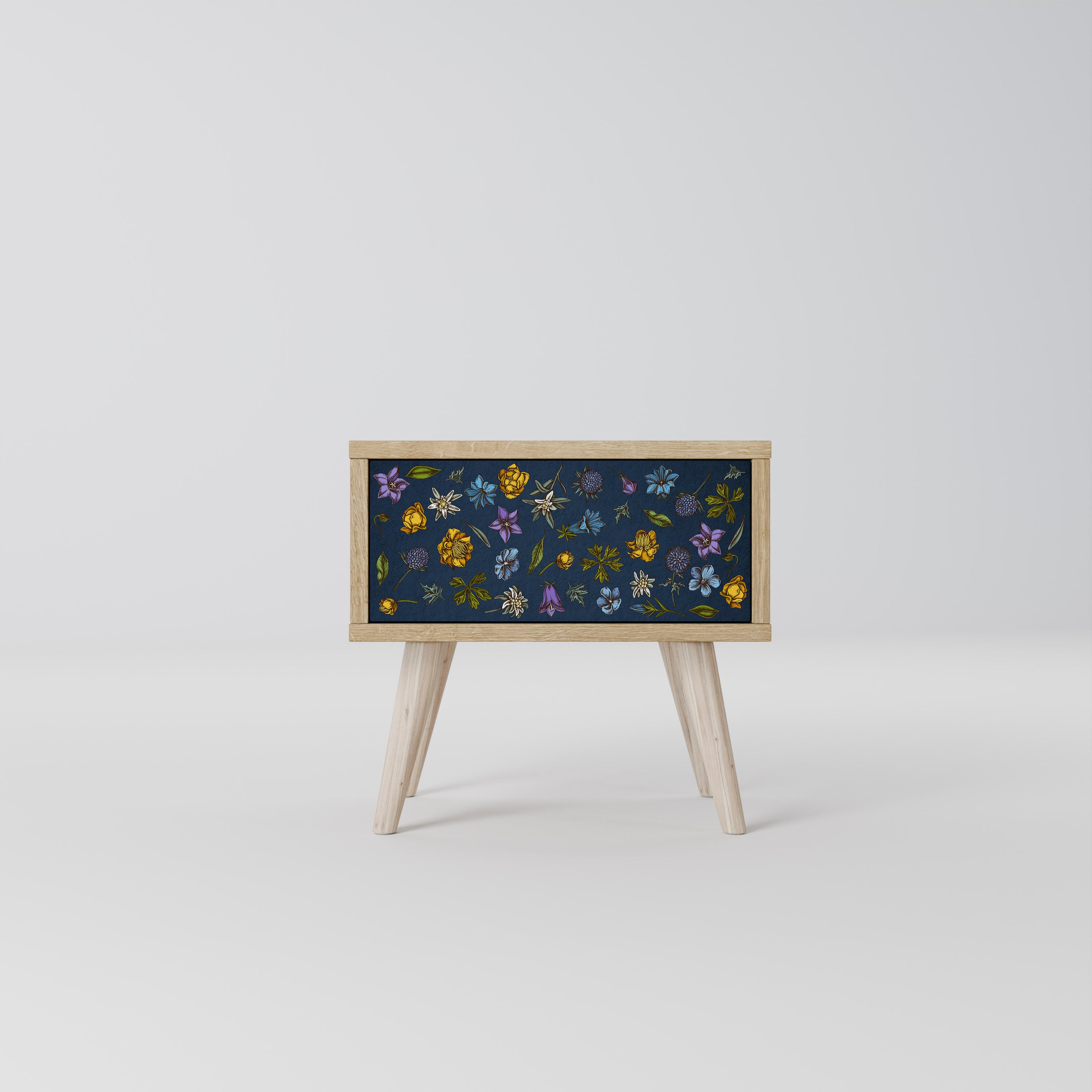 FLOWERS ON NAVY BLUE Nightstand