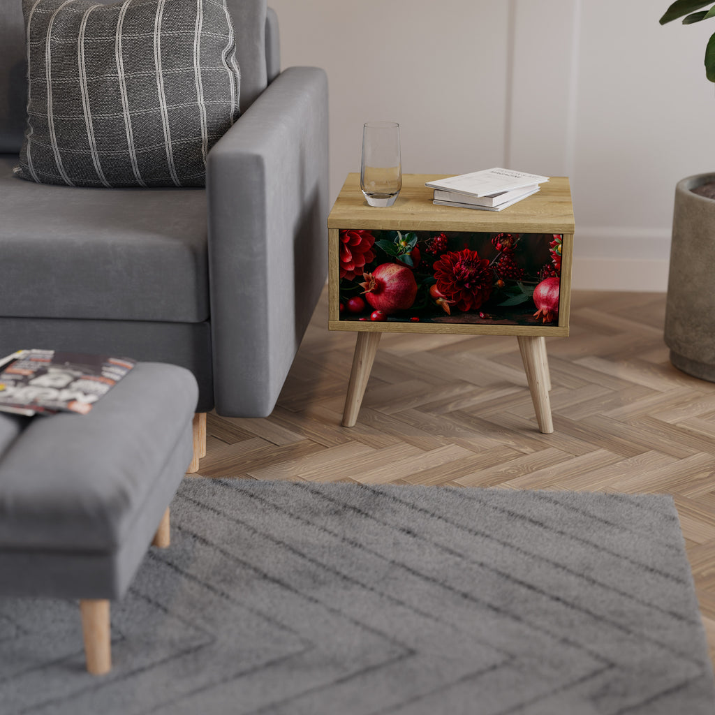 DAHLIAS AND POMEGRANATES Nightstand