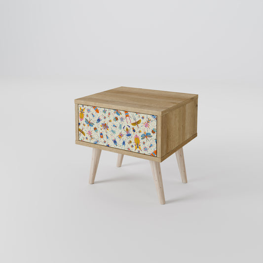 COLORFUL INSECTS Nightstand with Drawer