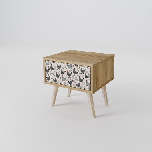 HAPPY HENS Nightstand with Drawer