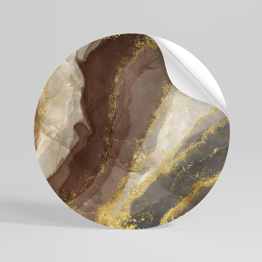 MARBLED ELEGANCE Αυτοκόλλητη Αφίσα στρογγυλή