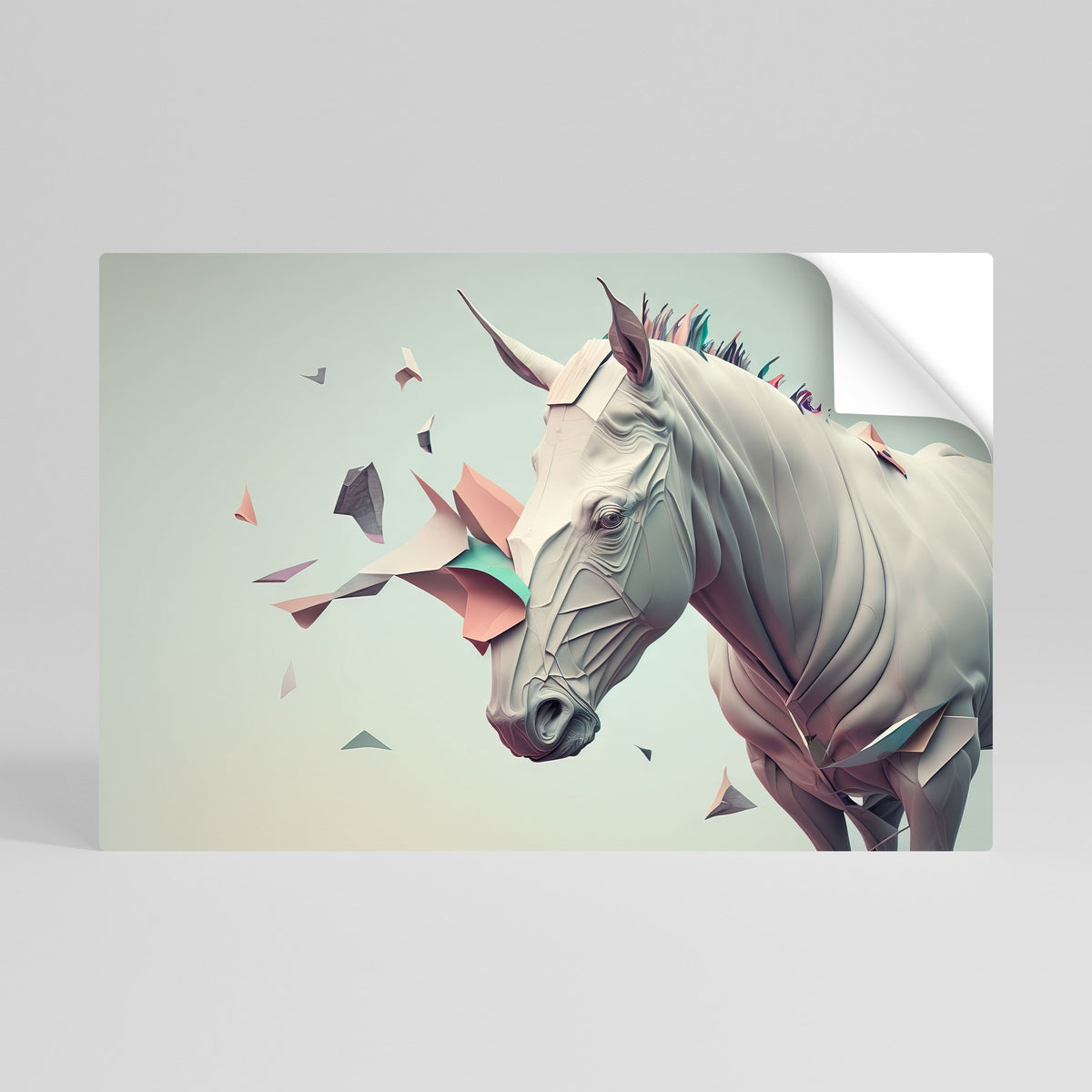 FUTURISTIC HORSE Póster Autocolante Horizontal