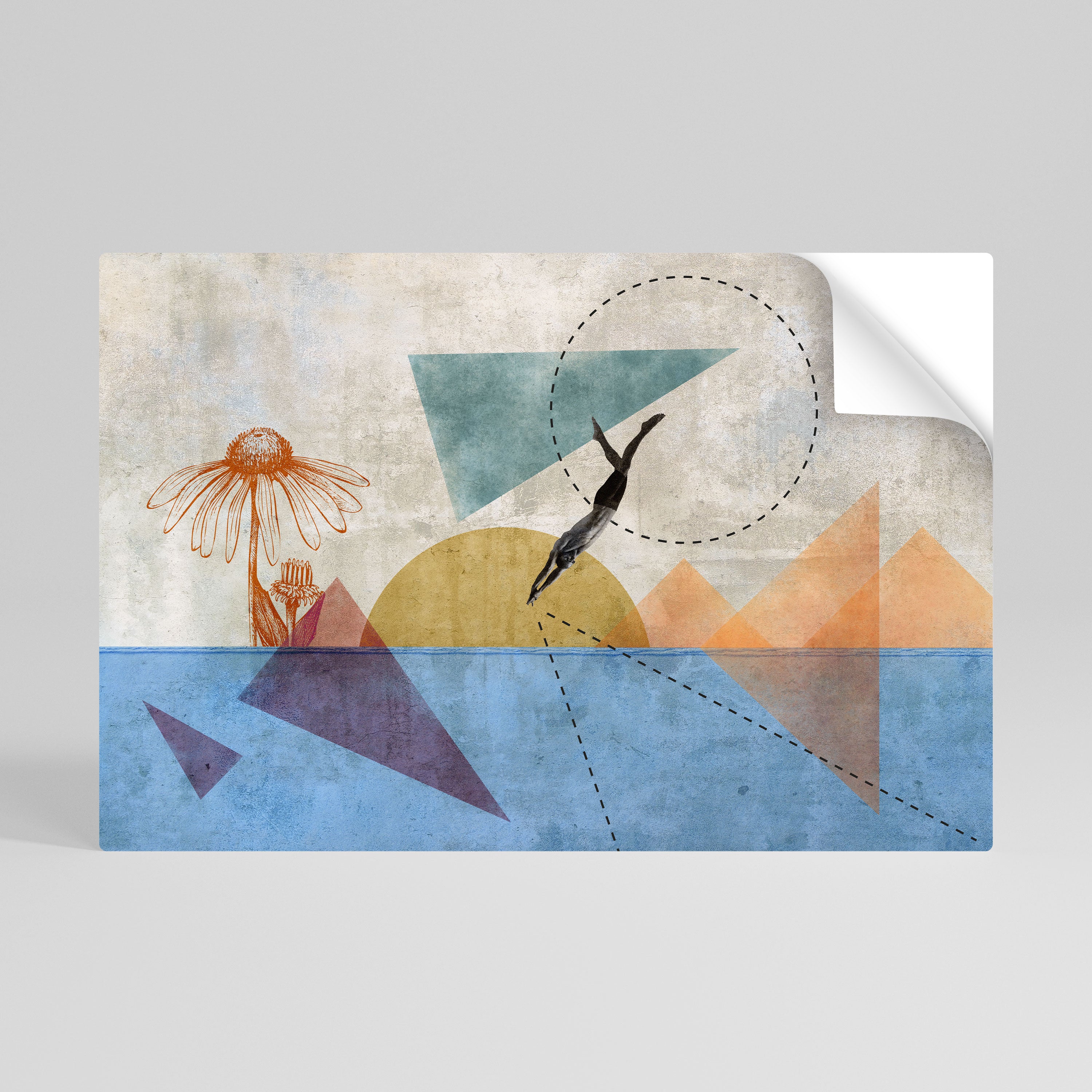 JUMP AROUND THE SHAPES Póster Autocolante Horizontal