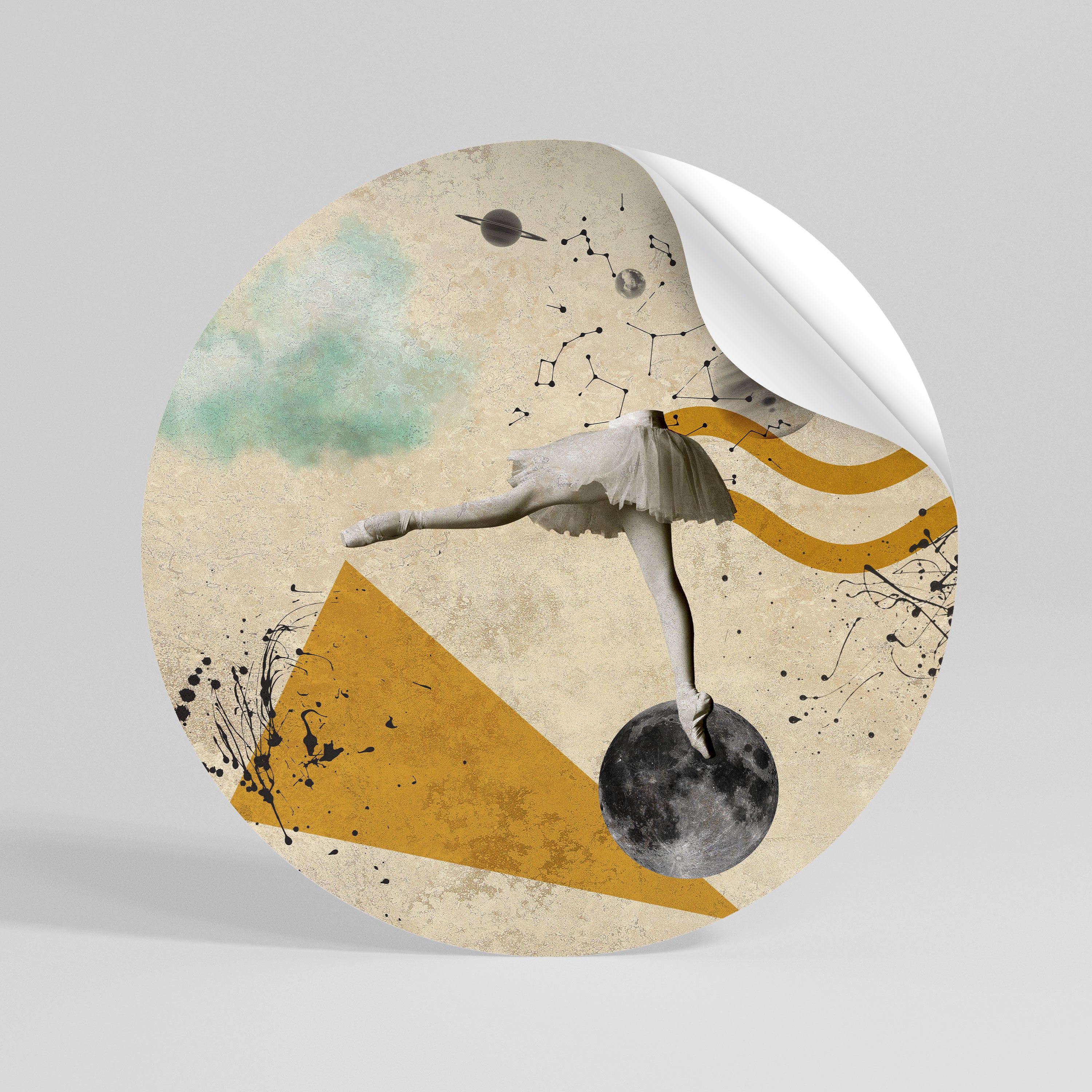 SHAPES OF BALLERINA Αυτοκόλλητη Αφίσα στρογγυλή