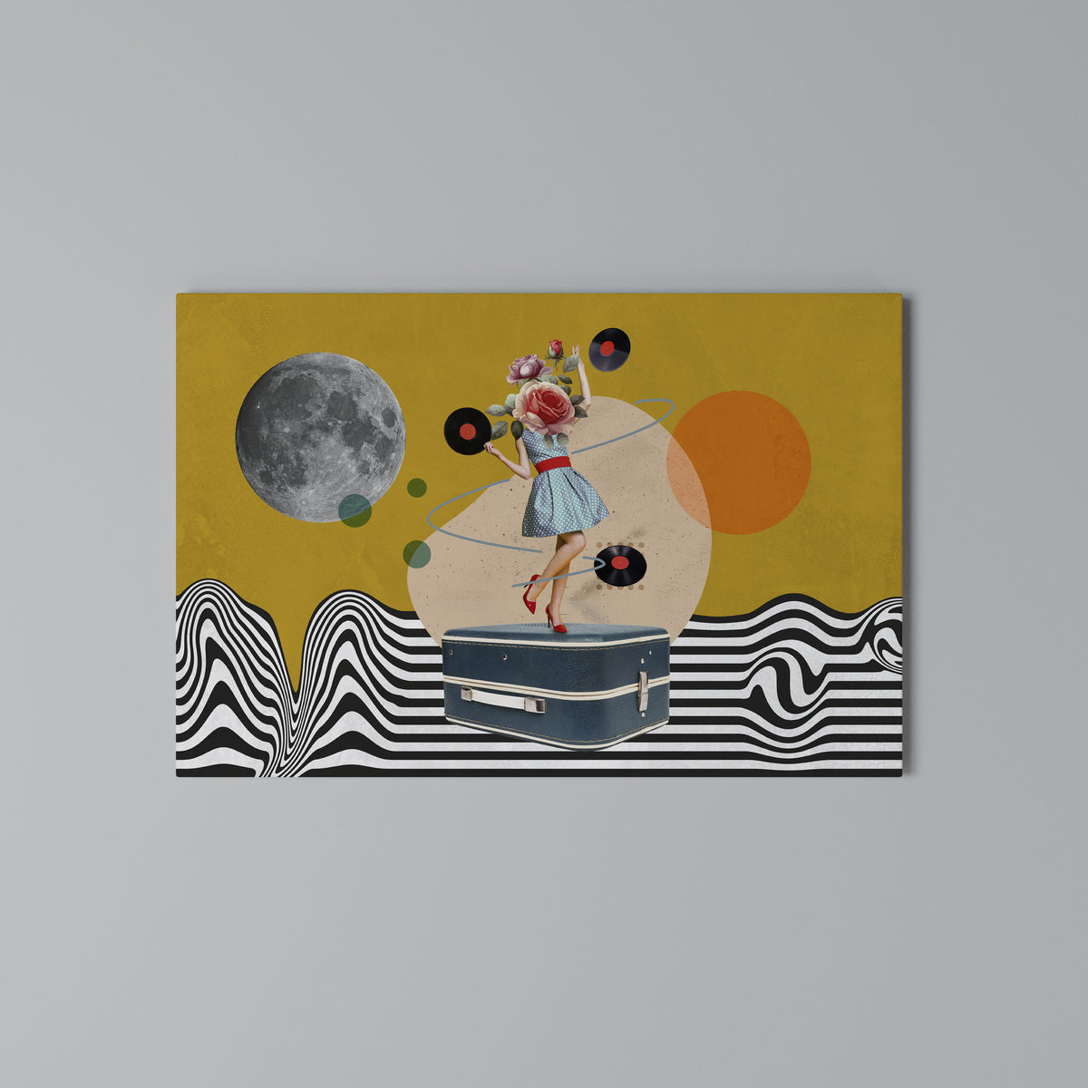 VINYL RETROSPECTION Horizontal Canvas Print