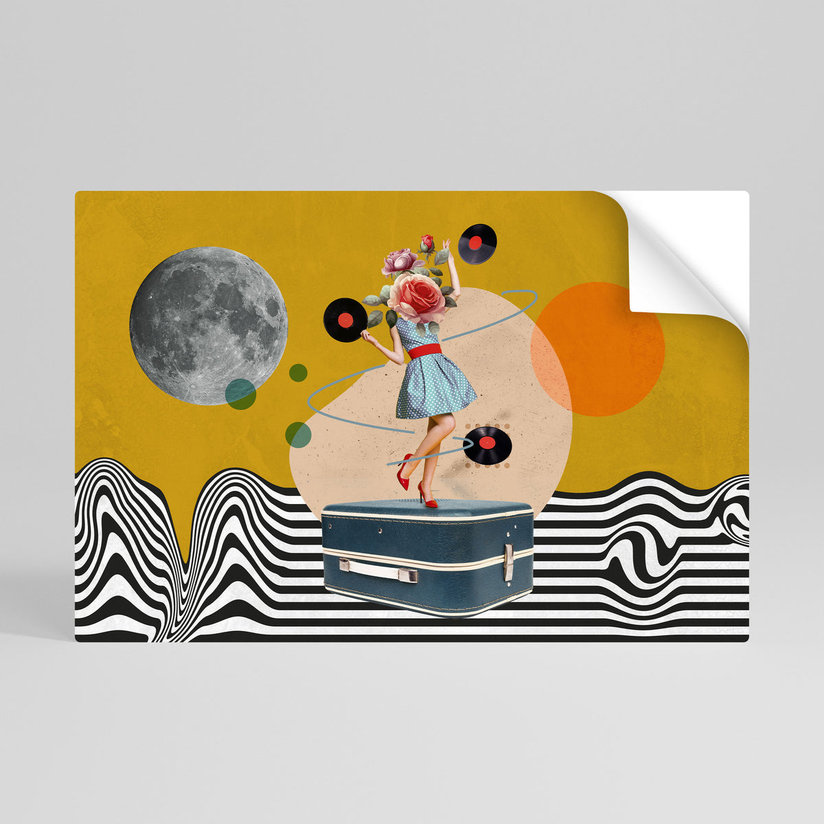 VINYL RETROSPECTION Póster Autocolante Horizontal