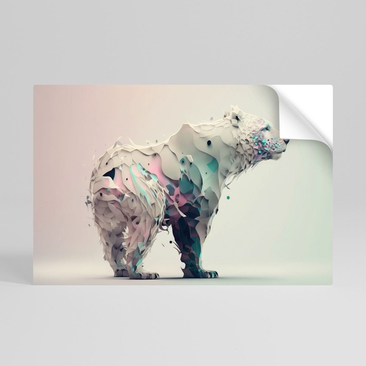 FUTURISTIC BEAR Póster Autocolante Horizontal
