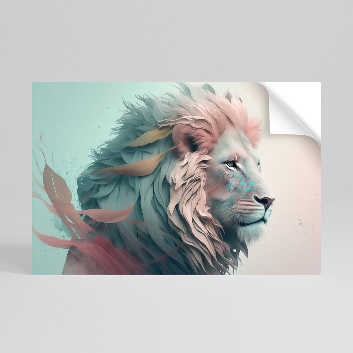 LUMINOUS LION MAJESTY Póster Autocolante Horizontal