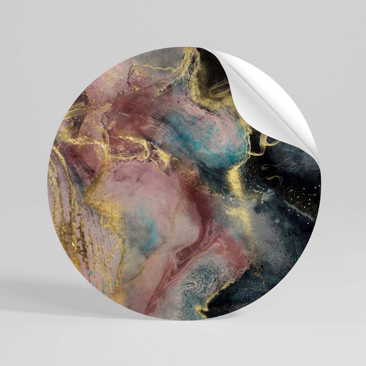 EARTHY MARBLE Kulatá samolepka