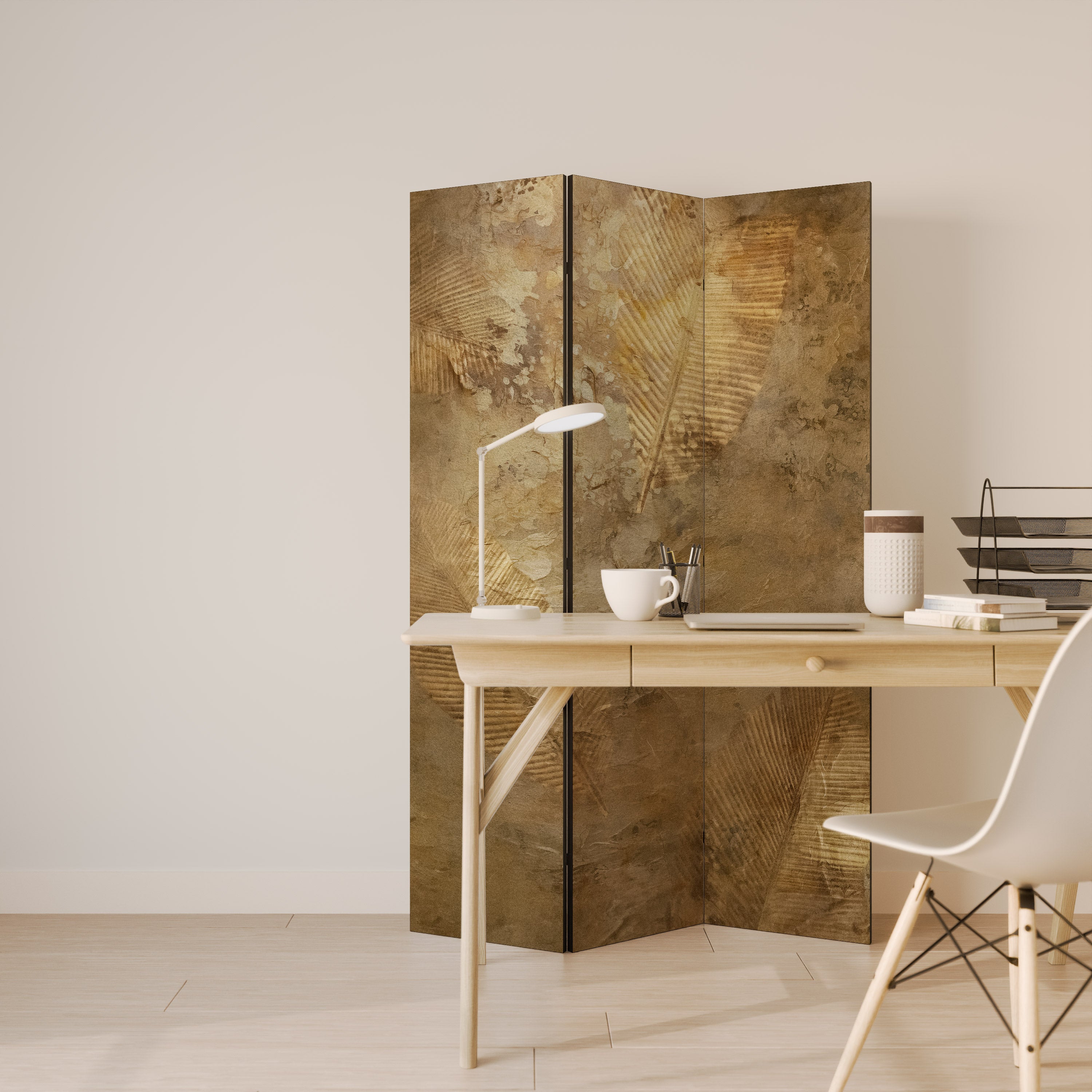 GILDED LEAF CASCADE Dekorativ rumsavdelare – 3 paneler