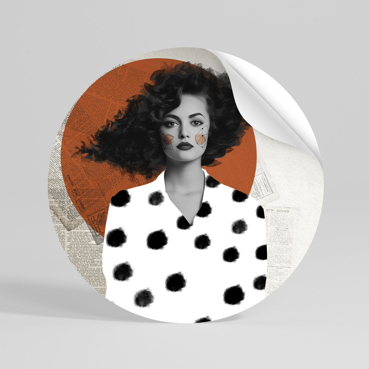 CLASSIC COOL DOTS Runder Wandsticker zum Abziehen und Aufkleben