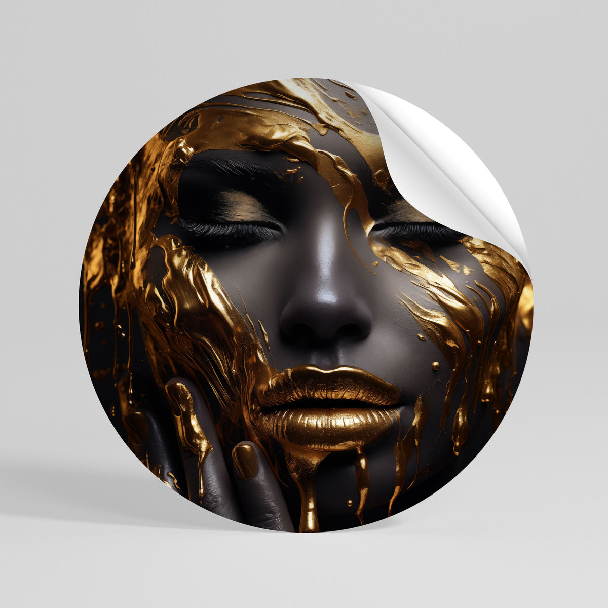 GOLDEN GODDESS Adesivo rotondo riposizionabile