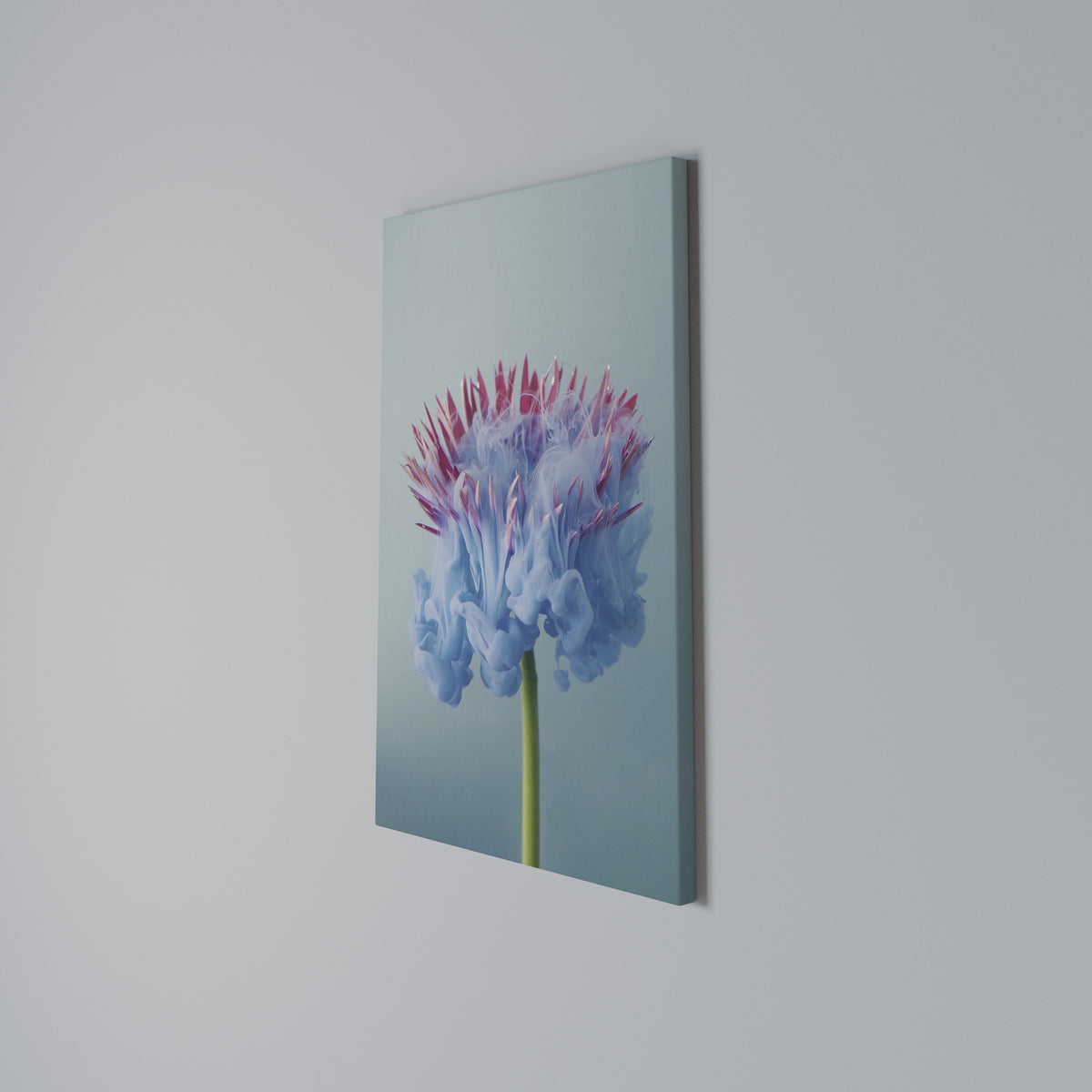 MISTY BLUE EXPLOSION Vertical Canvas Print
