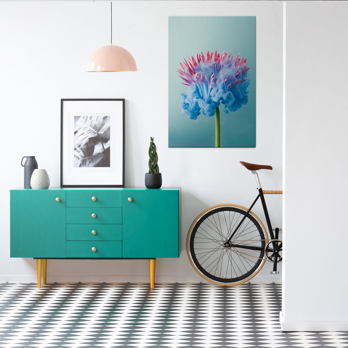 MISTY BLUE EXPLOSION Quadro em tela vertical
