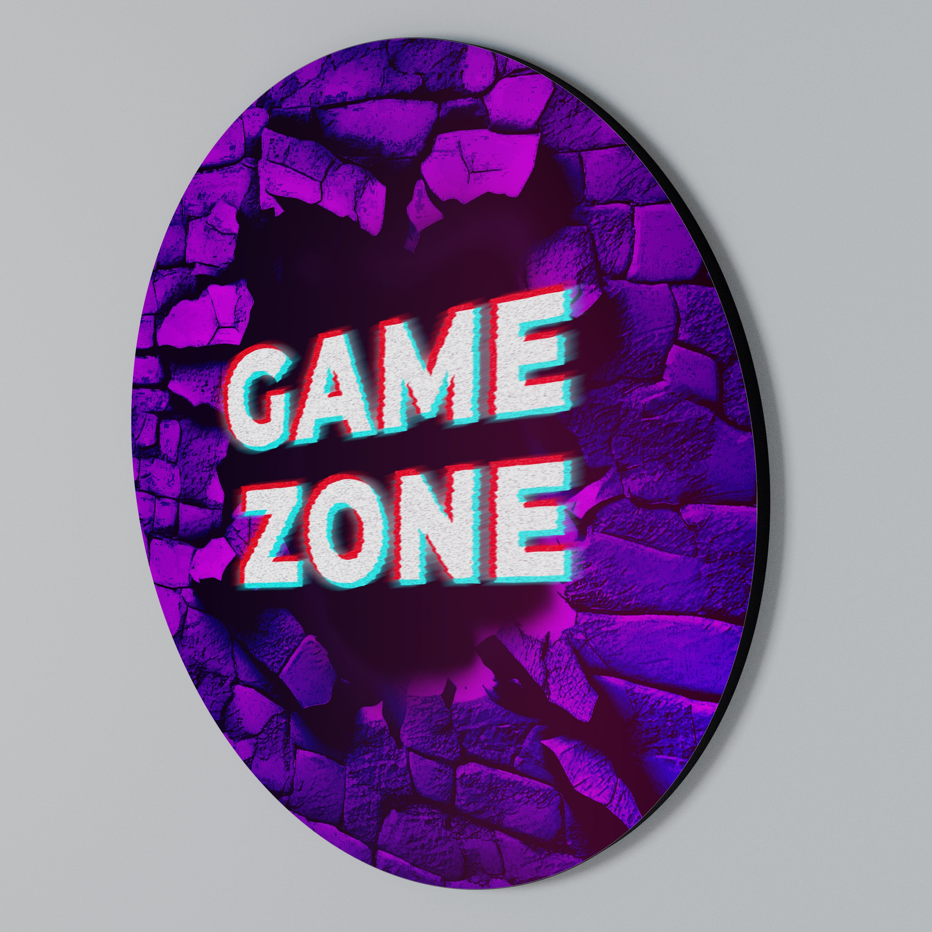 LUMINOUS GAME ZONE Kulatá nástěnná dekorace