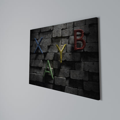 GAMER BRICK LETTERS Cuadro en lienzo horizontal