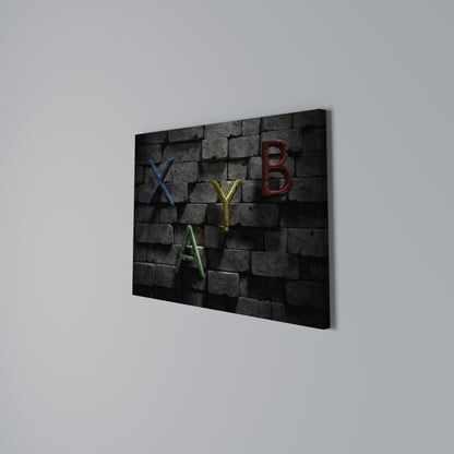 GAMER BRICK LETTERS Cuadro en lienzo horizontal