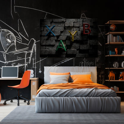 GAMER BRICK LETTERS Cuadro en lienzo horizontal