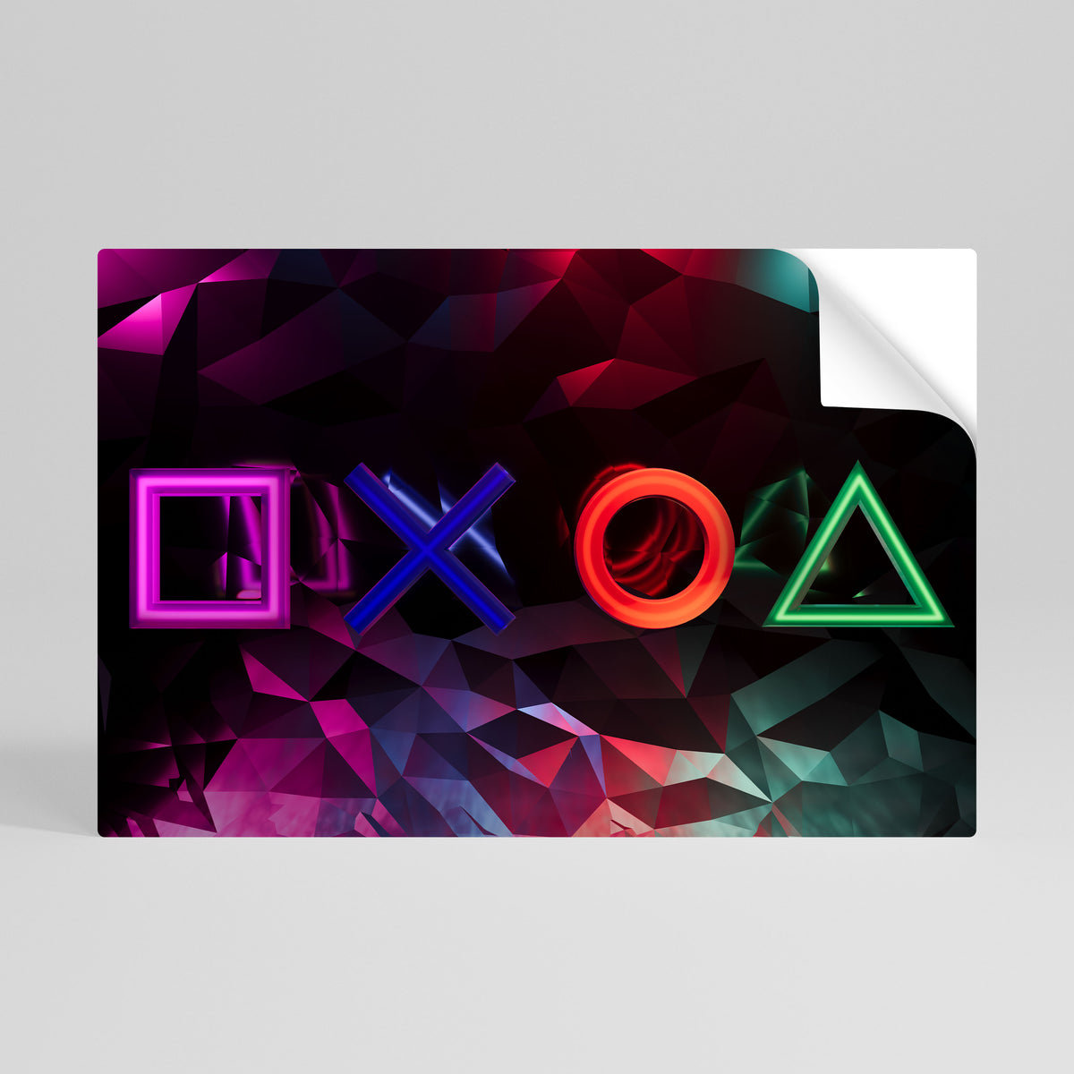 GEOMETRIC GAMER ICONS Αυτοκόλλητη Αφίσα οριζόντια