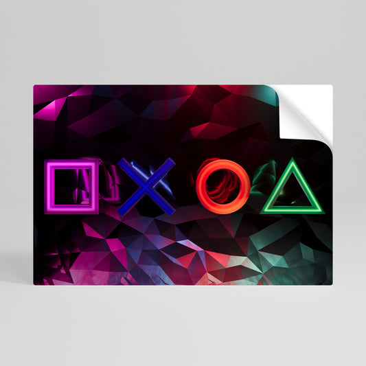 GEOMETRIC GAMER ICONS Poster Orizzontale Adesivo