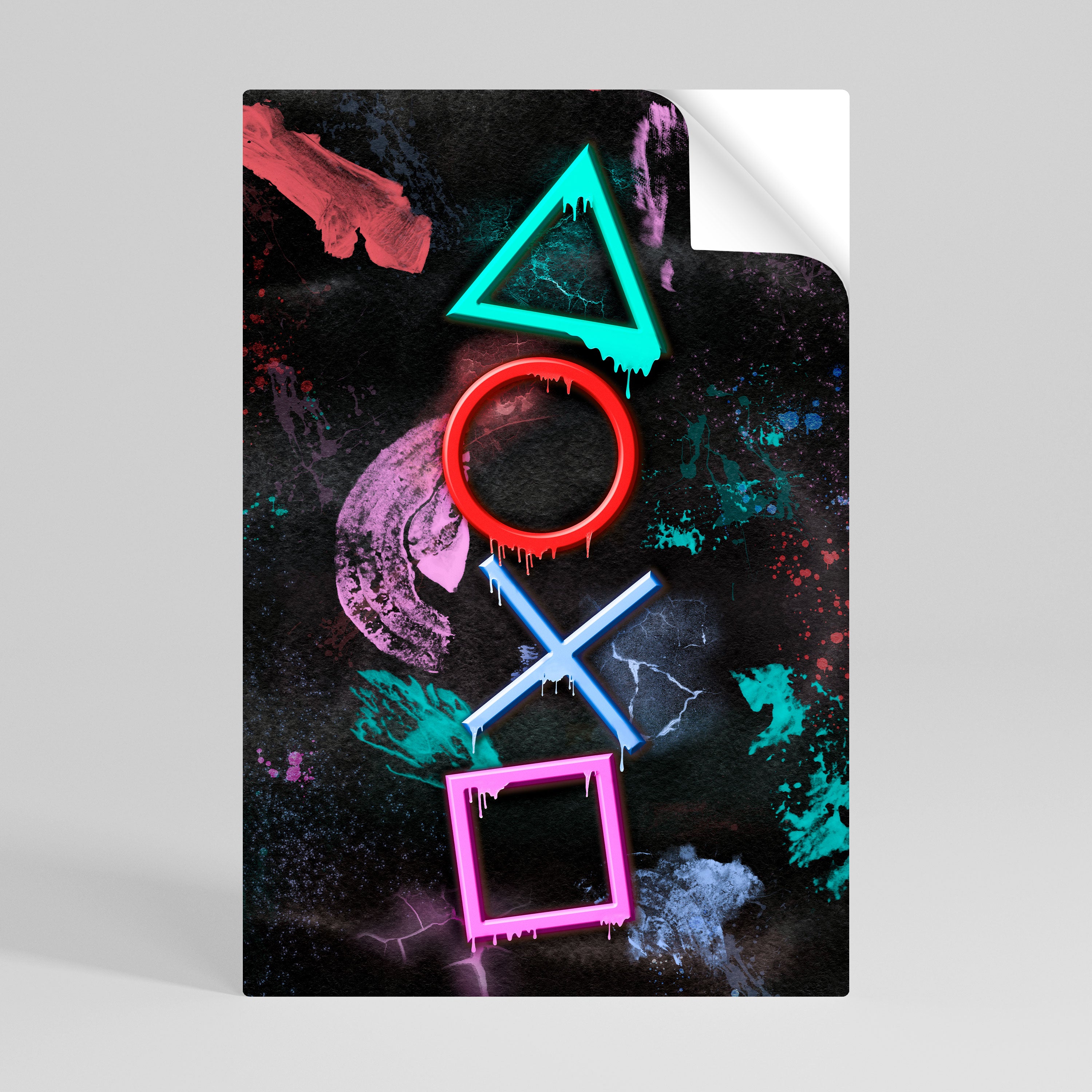 UPRISING NEON ICONS Póster Autocolante Vertical