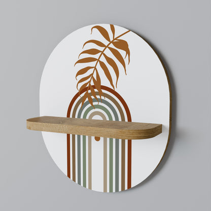 LEAF ON THE TOP Oval Art Shelf In Oak Effect