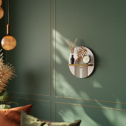 LEAF ON THE TOP Oval Art Shelf In Oak Effect