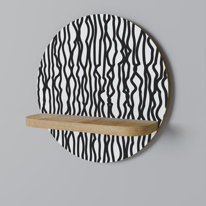 LUNA LINES Round Art Shelf In Oak Effect