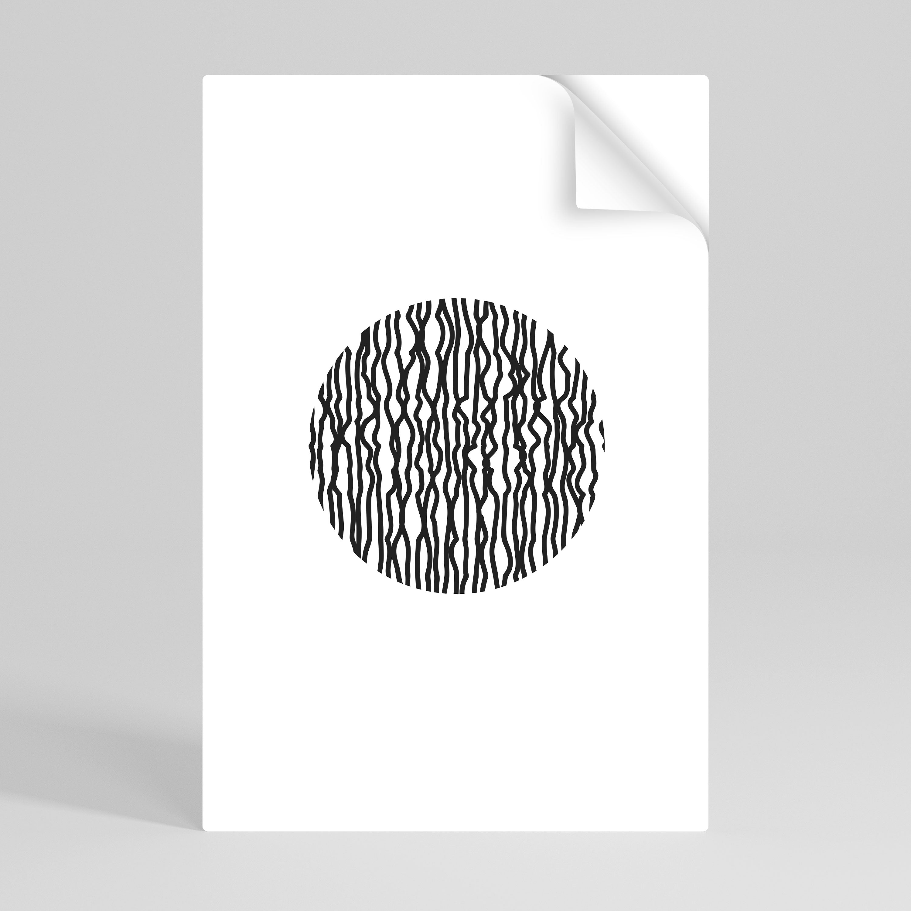 LUNA LINES Póster Autocolante Vertical