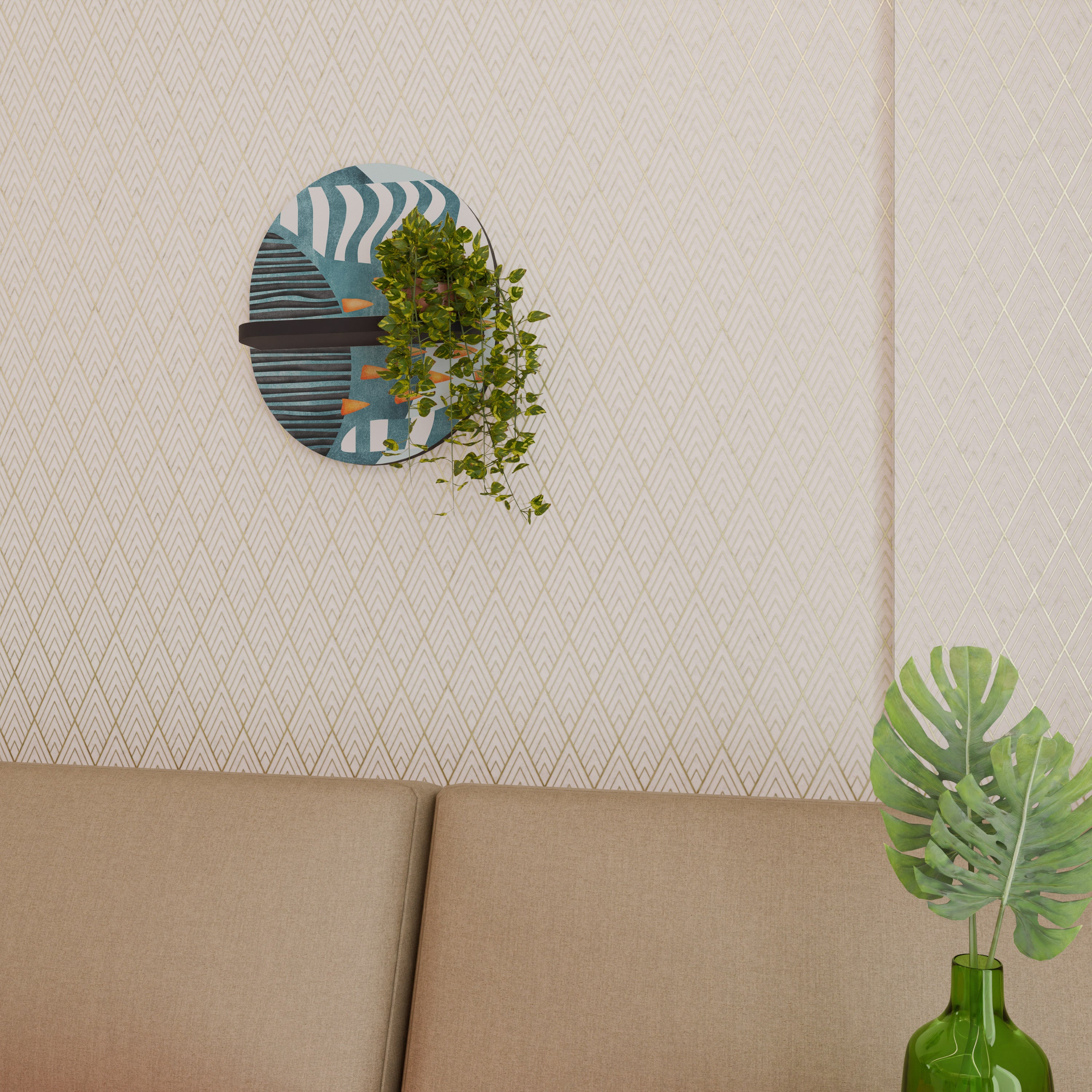 SHROUDED SHAPES Decorative Art Shelf