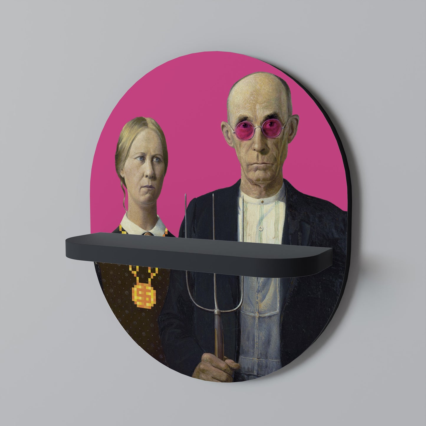 AMERICAN GOTHIC BLING Art Shelf