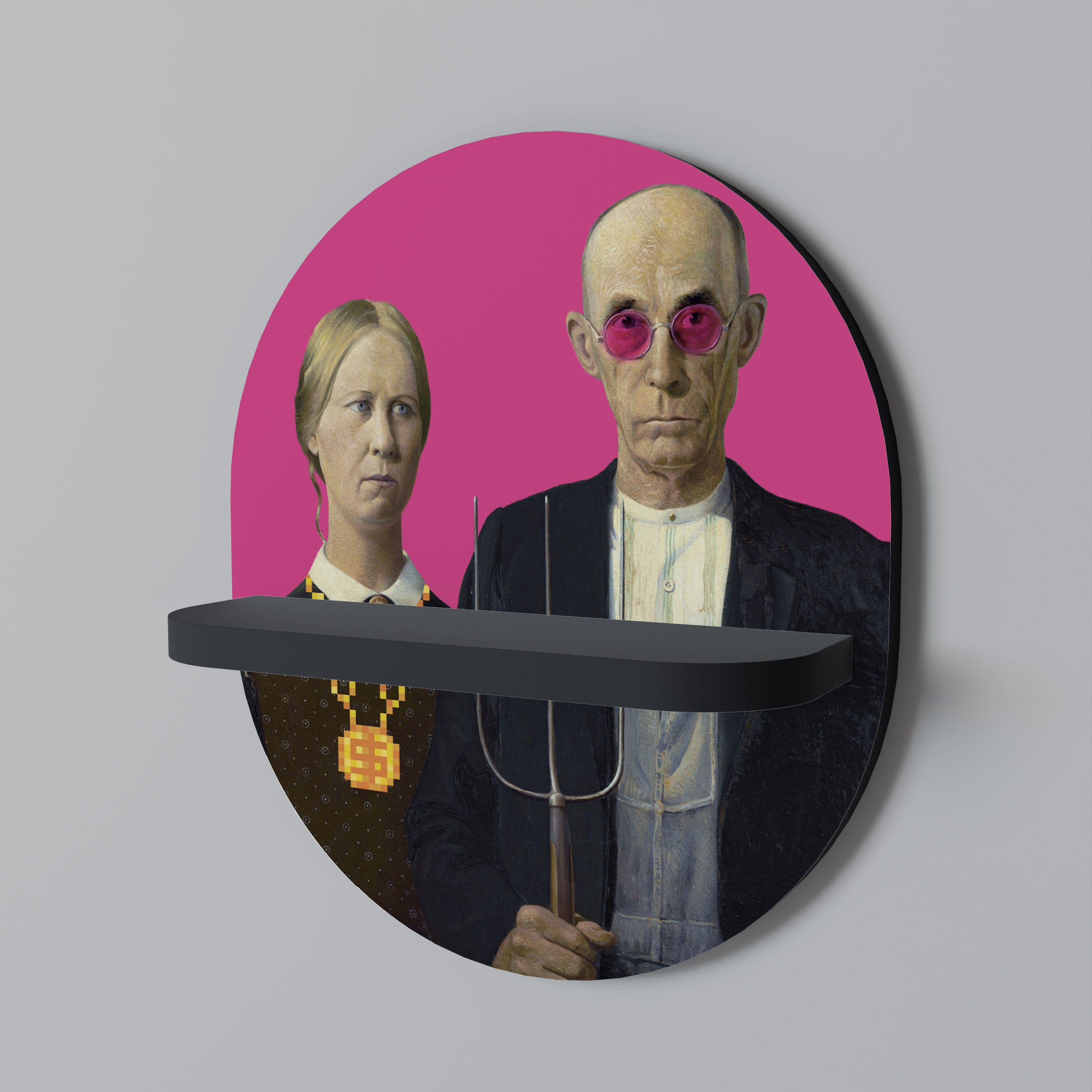 AMERICAN GOTHIC BLING Decorative Art Shelf