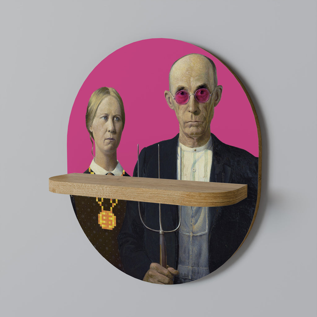 AMERICAN GOTHIC BLING Decorative Art Shelf