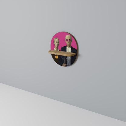 AMERICAN GOTHIC BLING Art Shelf