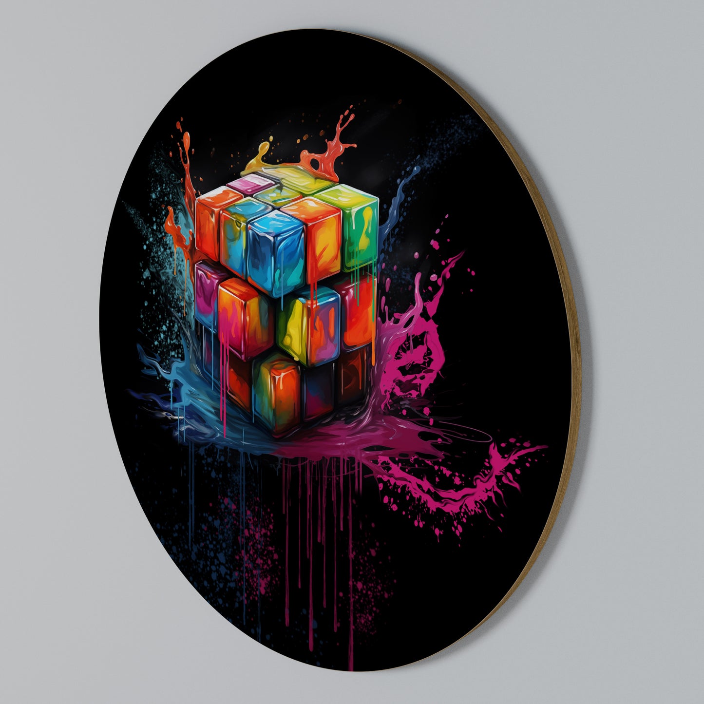 CUBE FUSION Rund väggdekor