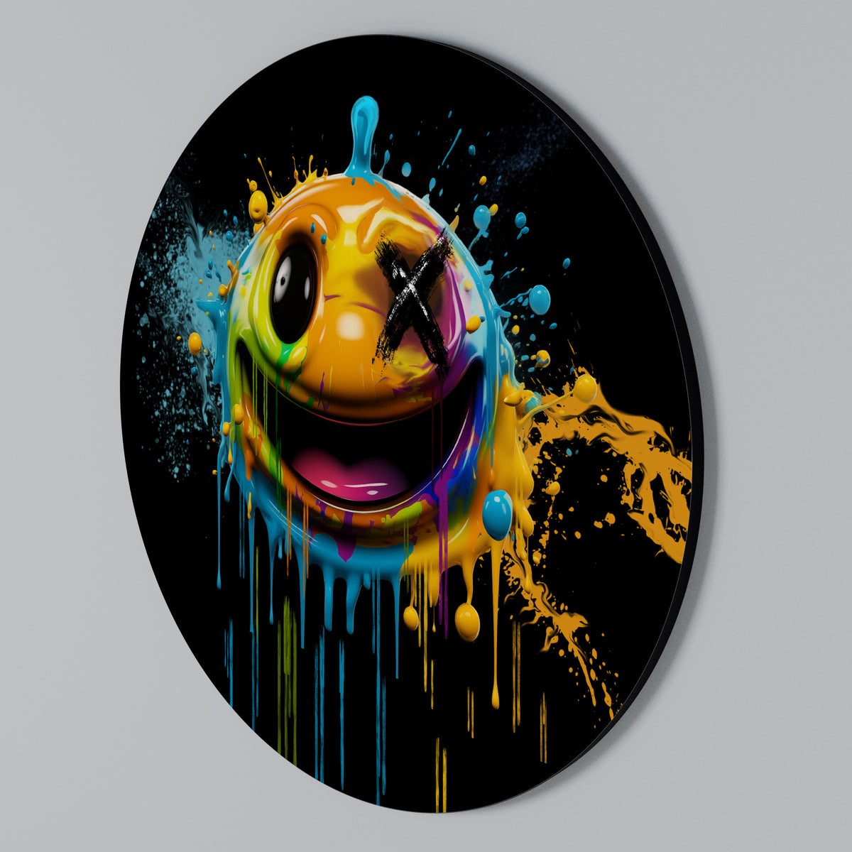 TRIPPY HAPPINESS Round Wall Art